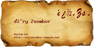 Őry Zsombor névjegykártya